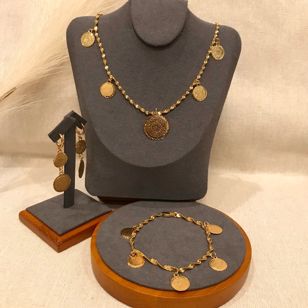 New- Lira Jewelry Set For Women, Coin Jewelry Set, Middle East Jewelry, Arab